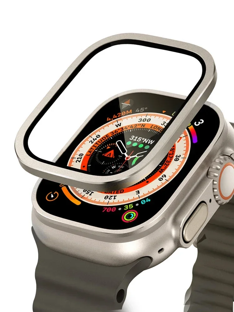 New Titanium Metal Frame for Apple Watch Ultra 3 49mm Accessorie Tempered Glass Anti-Scratch film Ultra 2 49mm Screen Protector - Image 2