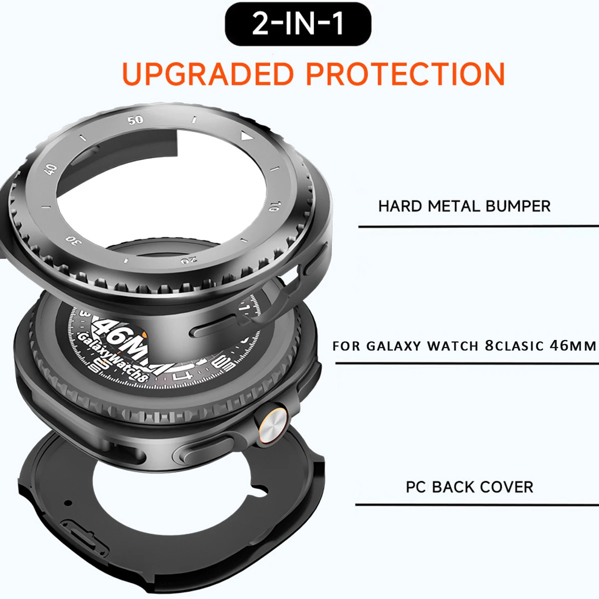 Hollow-out for Samsung Galaxy Watch 8 46mm Metal Cover Bumper Protector for Galaxy Watch 8 Classic 46mm Protective Shell Correa - Image 6