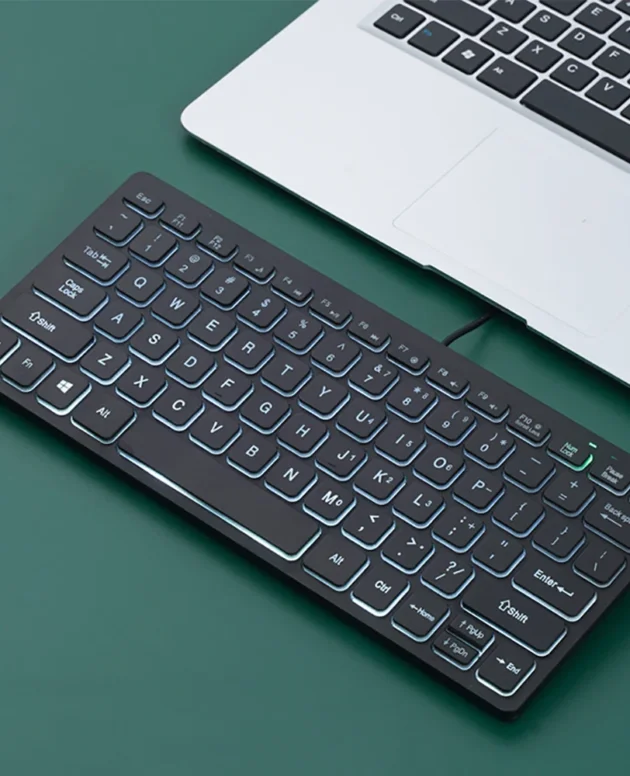New Chocolate Ultra-Thin Glow Backlight Wired Keyboards Mini Small Laptop External USB 2.0 78 Keys Keyboard for PC Laptop Gaming