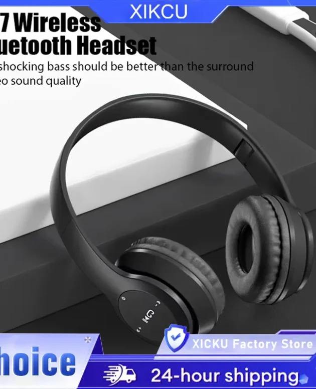 P47 Wireless Bluetooth Headphone With Microphone Foldable Headsets Bass HiFi Sound Music Stereo Earphone For Smartphones TV Game
