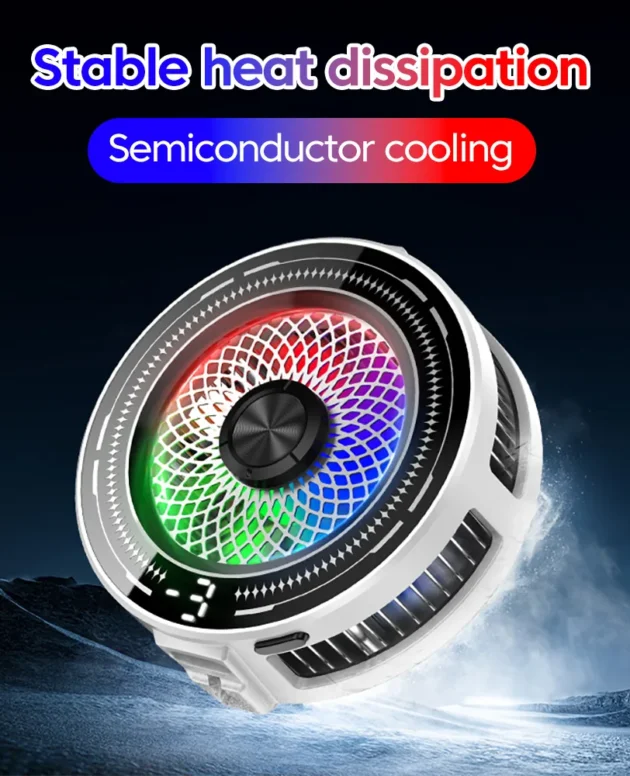 15W Magnetic Clip-on Semiconductor Phone Cooler With Digital Display Light Three-speed Adjustable AI Mobile Ice Cooling Radiator
