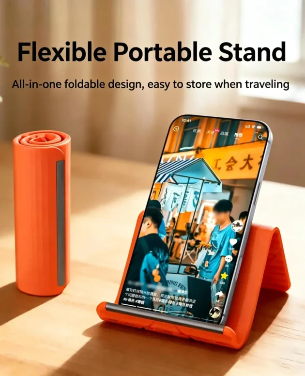Flexible Folding Phone Holder Creative Foldable Desktop Stand Silicone Anti Slip Anti Fall Lazy Bracket For Phone Tablet Laptop