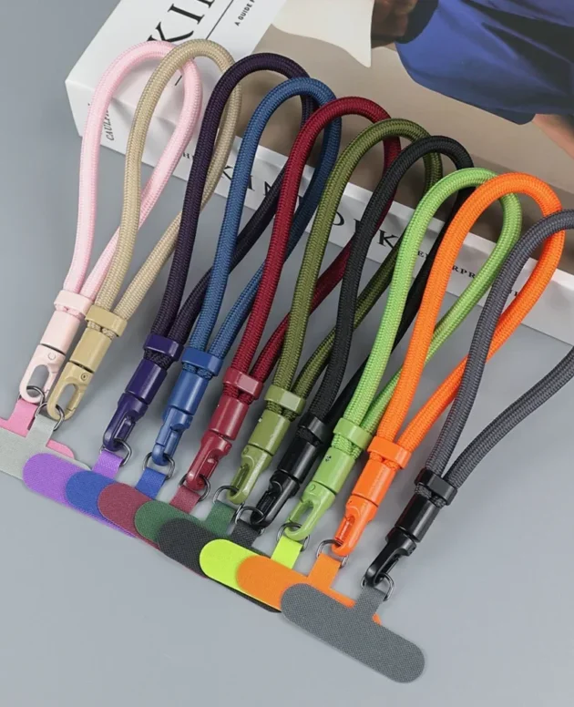 Universal Adjustable Mobile Phone Lanyard Short Wrist Strap with Self-locking Anti-drop Design Durable Polyester Phone Strap