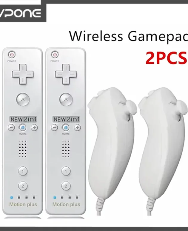a Whole Set Remote Controller with Nunchuck Controller for Wii Games Control for Wii Console Wireless Gamepad with Motion Plus