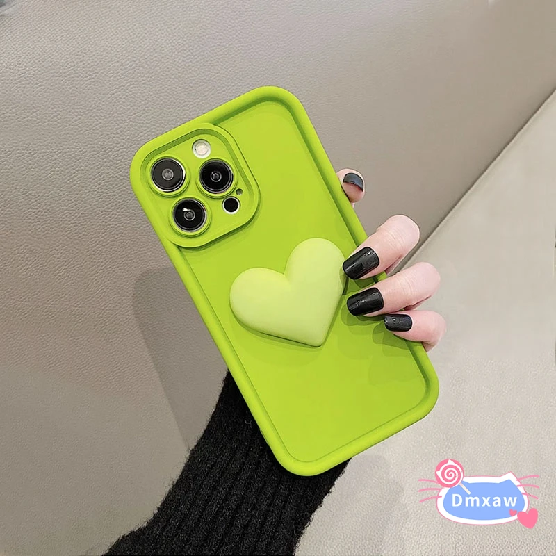 For Honor 90 80 GT 70 60 50 Pro Plus SE Phone Case 3D Stereo Love Heart Cute Matte Rose Red Green Simple Cover - Image 4