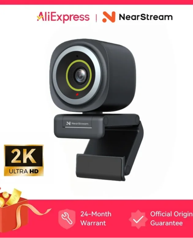 NearStream 1080P@60FPS USB Webcam with AI Noise-Canceling Microphone Software Auto Focus PC Camera With Microphone Plug-and-Play