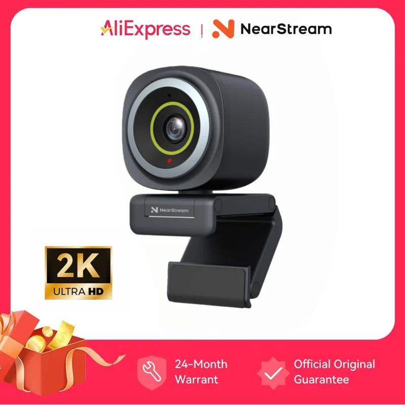 NearStream 1080P@60FPS USB Webcam with AI Noise-Canceling Microphone Software Auto Focus PC Camera With Microphone Plug-and-Play