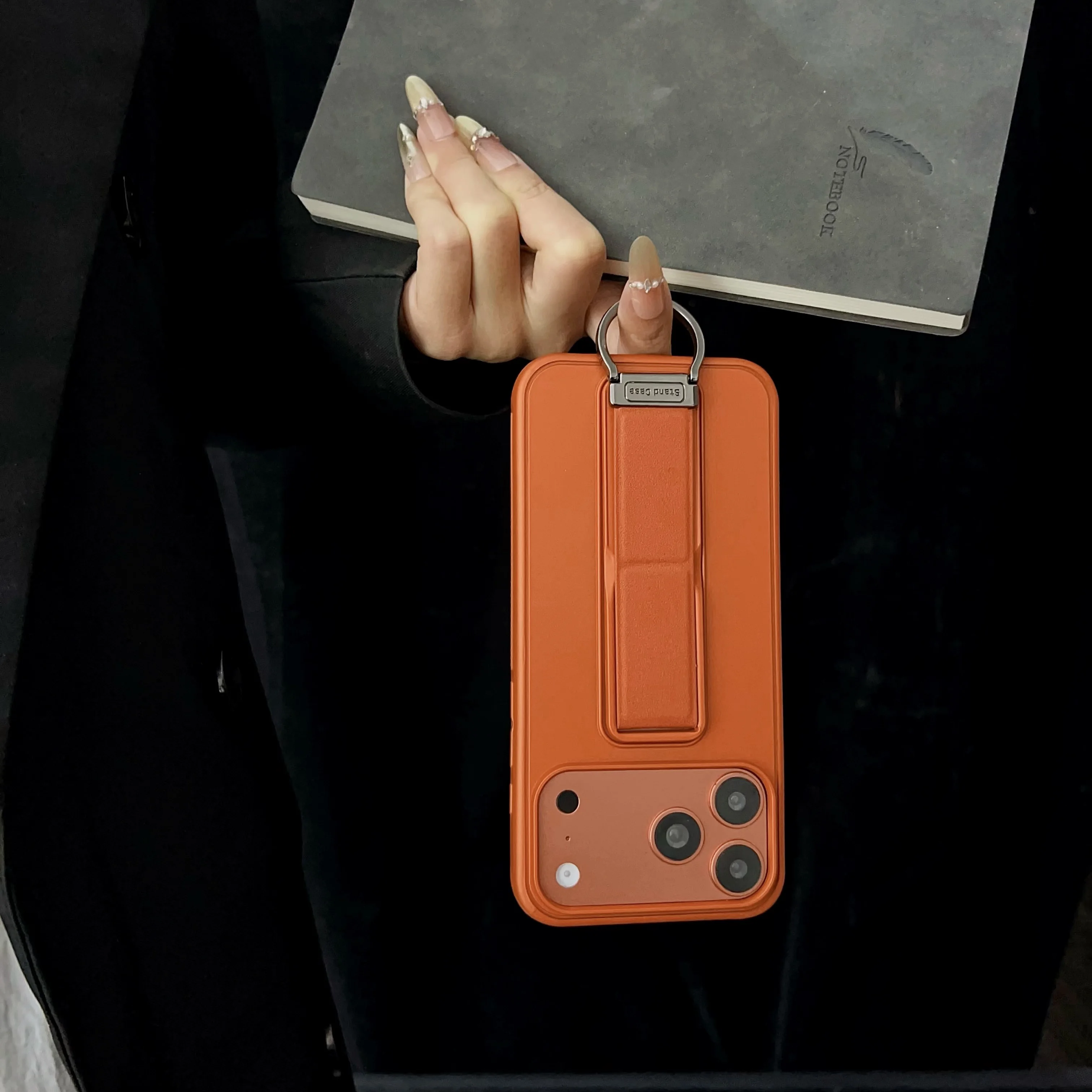 Magnetic Solid Color Metal D buckle Phone Case For iPhone 17 Pro Max 16 Plus 15 14 13 Slim Fit Shockproof kickstand Cover - Image 6