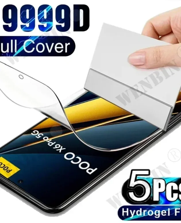 5 Pcs Hydrogel Film For Xiaomi Redmi Note 15 14 13 12 Pro Plus Poco X7 X6 Pro Xiaomi 15T 14T 13T Pro Full Cover Screen Protector