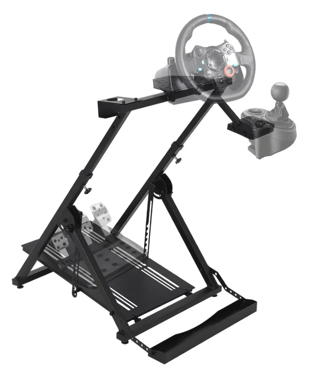 Gaming Sim Racing Wheel Stand, Adjustable Racing Simulator Stand X-type Foldable Cockpit Compatible with Logitech g923 g29 g920