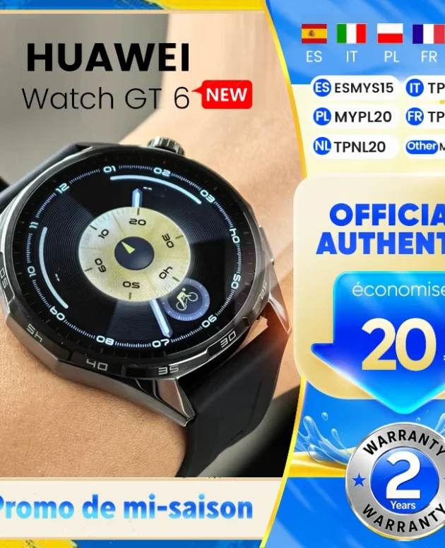 New Huawei WATCH GT6 Smart Watch 46mm, 1.47-inch AMOLED Display, 21-Day Battery Life, 5ATM Water Resistance, NFC + GNSS Position