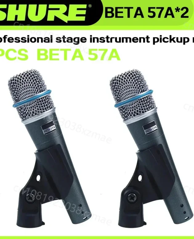 2PCS SHURE BETA 57A Microphone Wired Dynamic Home Amp Studio Recording Handheld Mic for Karaoke Bar Stage Live Performance