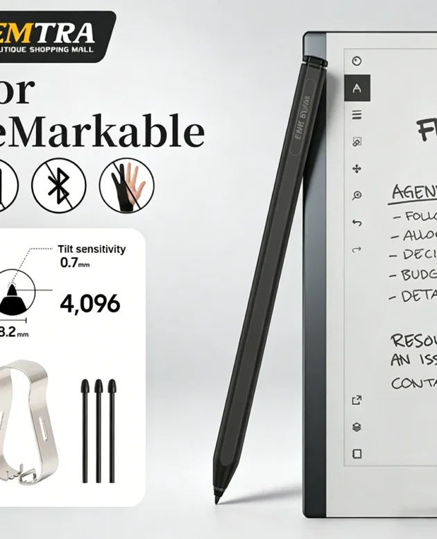 4096 Levels Pressure EMR Pen for reMarkable 2 Premium Tilt Sensitive Stylus with Eraser and Palm Rejection for reMarkable Paper