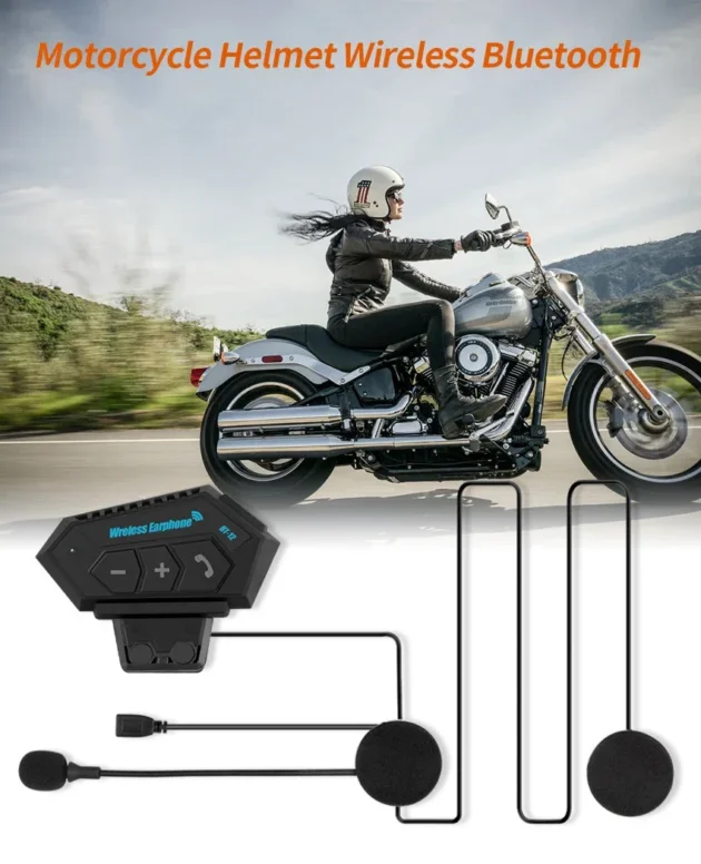 BT12 Motorcycle Helmet Headset Wireless Handsfree Call Music Player Motorbike Headphone Waterproof Earphone Dropshipping