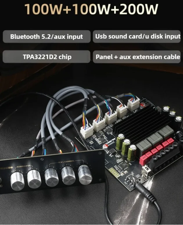 SOTAMIA TPA3221 Subwoofer Amplifier Audio Board 100Wx2+200W 2.1 Bluetooth Amplifier AUX USB Amplificador Speaker Home Amp