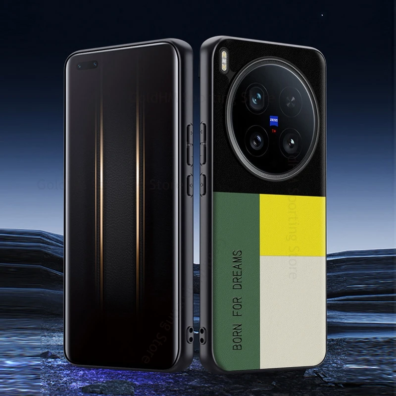 Shockproof Leather Splice Phone Case For vivo X200 Ultra Stitching Plaid Back Protective Cover For VIVO X200 Pro Mini X100 Funda - Image 5