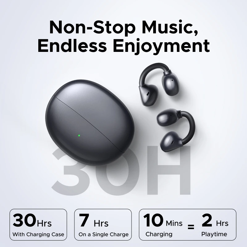 UGREEN ClipBuds Open-Ear Wireless Headphones Bluetooth 6.0 with 4 Mic Clear Call, Earbuds Clip on Earphones 30H Playtime - Image 4