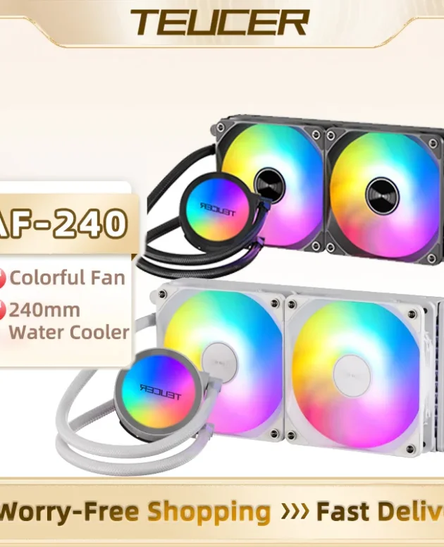TEUCER AF-240 Water Cooling CPU Cooler 240mm rgb fan Liquid Heatsink Integrated Radiator LGA 2011/12xx/1700/115x/AM4/AM5 AMD