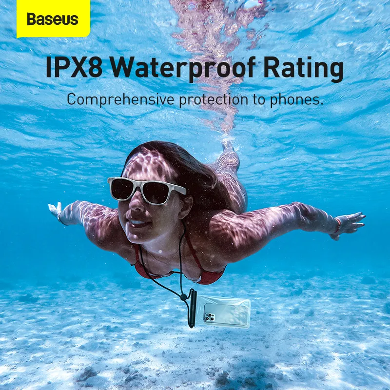 Baseus Waterproof Phone Case Under 7.2 inches For iPhone 12 Pro Max Swim Case IPX8 Universal Cover For Huawei Xiaomi Samsung - Image 4