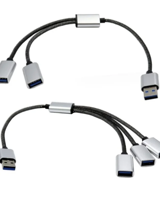 USB Splitter Cable USB Male To 3/2 USB 2.0 Female Extension Cord ,USB Port Hub Data Power Split Adapter