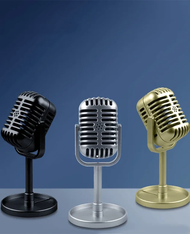 Classic Retro Dynamic Vocal Microphone Vintage Style Mic Universal Stand Model