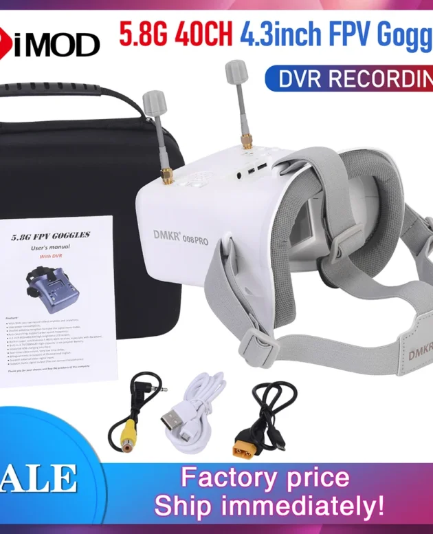 9IMOD 5.8G FPV VR Goggles 008D 008DPRO FPV Goggles 40CH Receiver 4.3inch 800x480 IPS FPV Goggles With DVR For Racing Drone