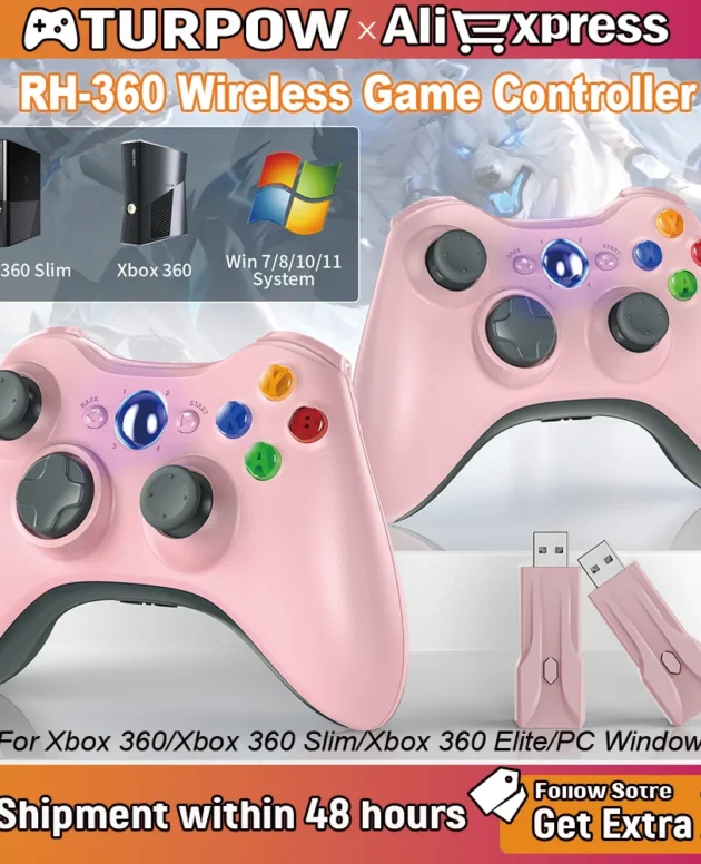 Wireless Controller For Xbox 360, Xbox 360 Joystick Wireless Game Controller For Xbox 360 & Slim Console Pc Windows XP/7/8/10