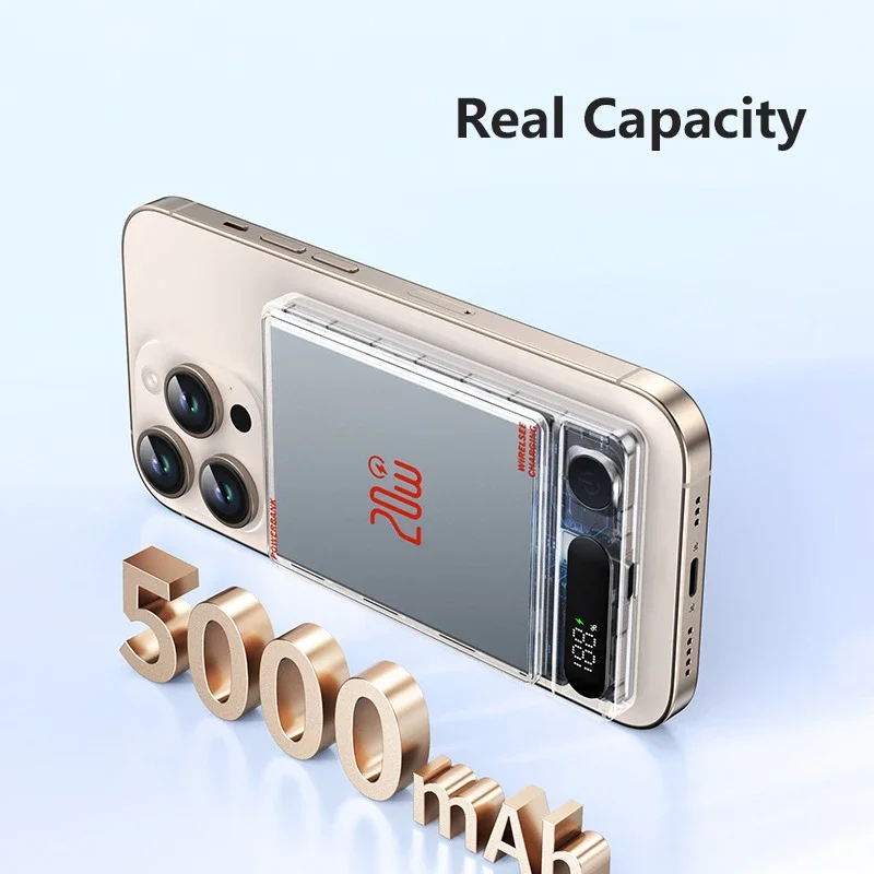 5000mAh Qi2 Magnetic Power Bank for Magsafe Wireless Fast Charging Portable External Battery for IPhone Samsung Spare Battery - Image 4