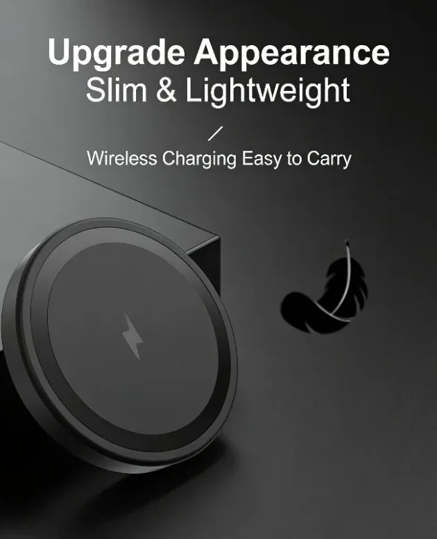 Slim Lightweight Wireless Charging Pad Portable Wireless Charger Fast Charging Compatible For iPhone Samsung Android Smartphones