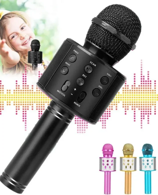 Handheld Wireless Bluetooth Karaoke Microphone Speaker for Kids,Home Party Singing Machine Microphone,Fun Toys for Kids