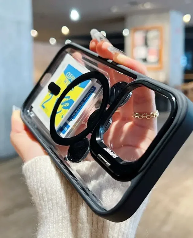 Luxury Magnetic Shockproof Phone Case For iPhone 16 15 14 13 12 11 Pro Max Plus Funda Stand Glass Lens Protection Back Cover