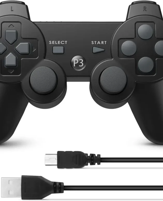 Wireless Controller for PS3 with Dual-Motor Vibration,Six-Axis Motion Sensor,Fast Charging Cable.Long-Battery Controller for PS3