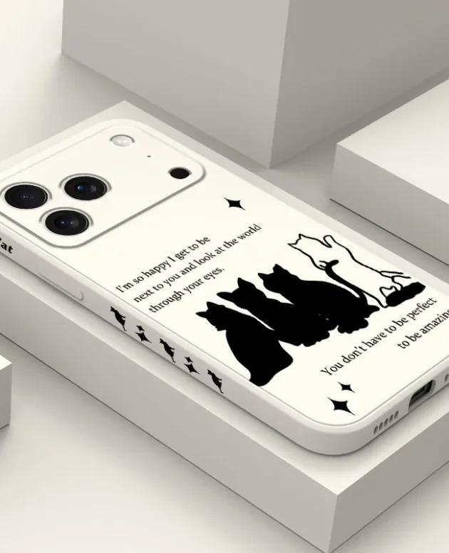 Gather Play Cats Phone Case For iPhone 17 16 16e 15 14 13 Air Plus Pro Max Mini Liquid Silicone Cover