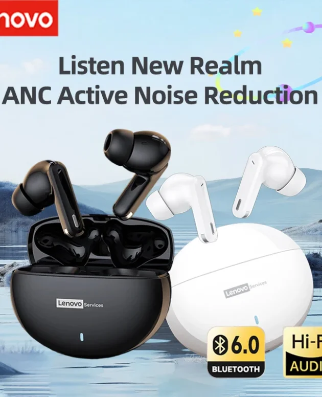 Lenovo New LE253 Earphones TWS Wireless Bluetooth 6.0 Headphones HiFi Sound ANC Noise Reduction Game Sports Headset With Mic