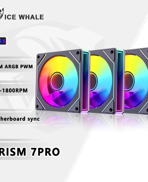 ICE Whale Prism 7 PRO ARGB PC Case Fan 120mm Infinity Mirror Design Motherboard Lighting Sync 4PIN PWM CPU Cooler Fan ventilador