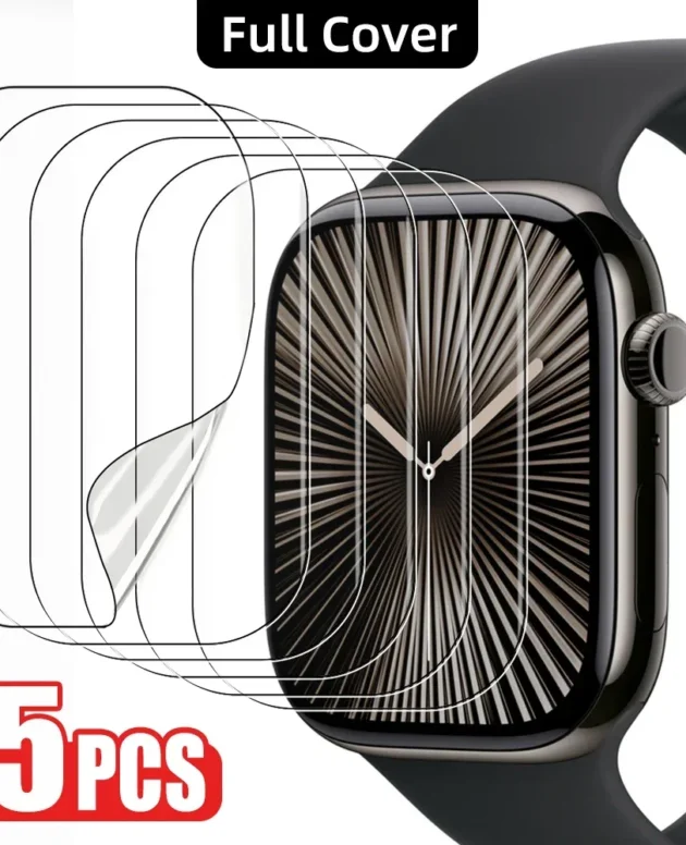 5PCS Protective Film for Apple Watch Screen Protector 49mm Accessories 40mm 44mm 45mm 41mm Series 10 46mm 42mm 9 8 7 Se Ultra 2