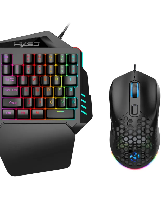 hxsj mini 35-key gaming one-handed keyboard and mouse set USB wired ergonomic mouse and keyboard game set for phone ipad