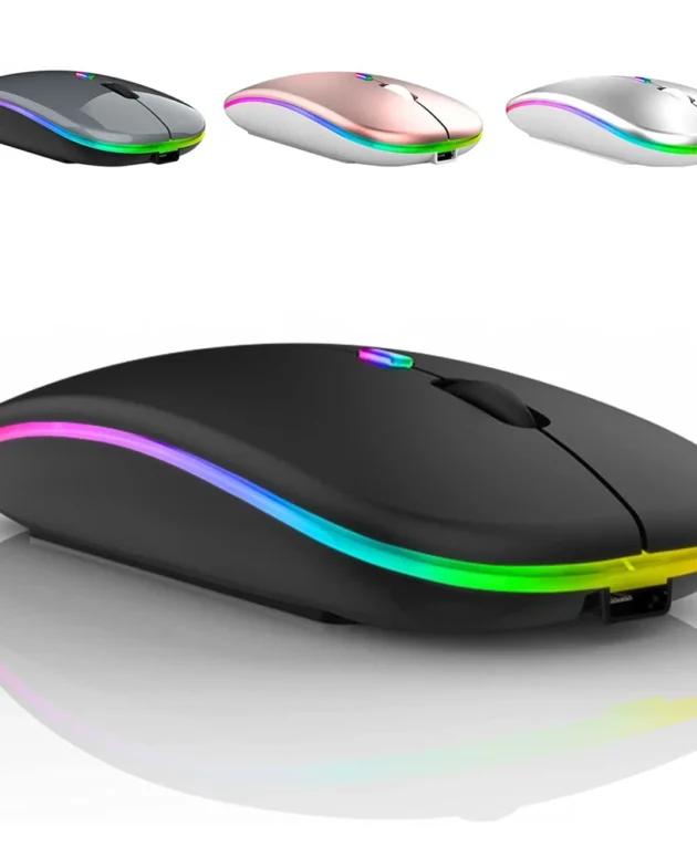 LED Wireless Mouse USB Rechargeable Bluetooth-compatible RGB Mouse Silent Ergonomic Mouse With Backlight For Laptop PC ipad