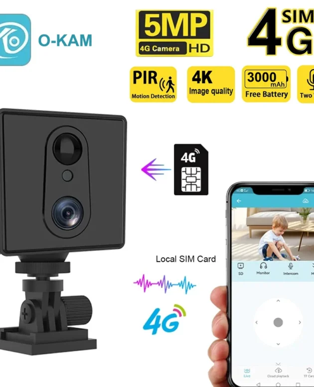 5MP Mini Camera 3000mAh Battery 64GB 4G SIM Card Surveillance Wifi Night Vision Motion Detection CCTV Two-way voice IP Camera