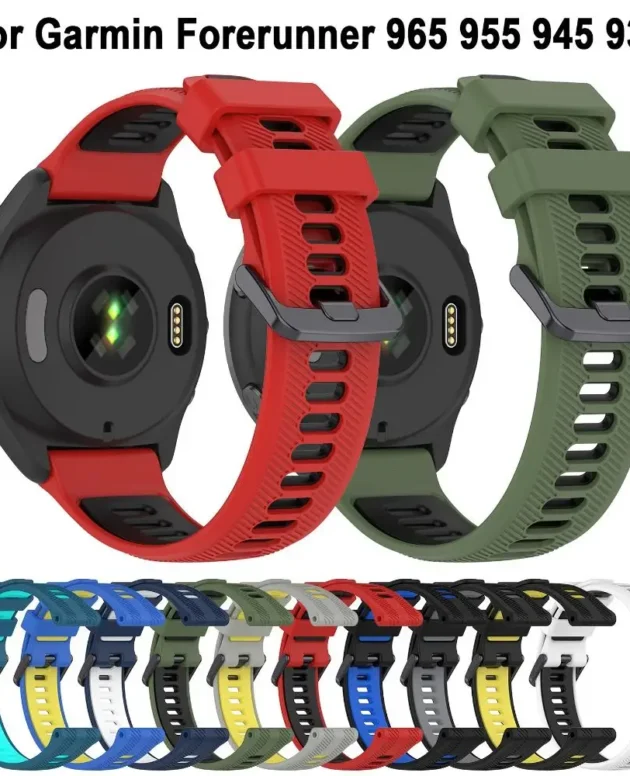 Double Color Silicone Strap for Garmin Forerunner 965 955 945 935 Replacement Wristband Bracelet Smart Watch Watchband Accessory