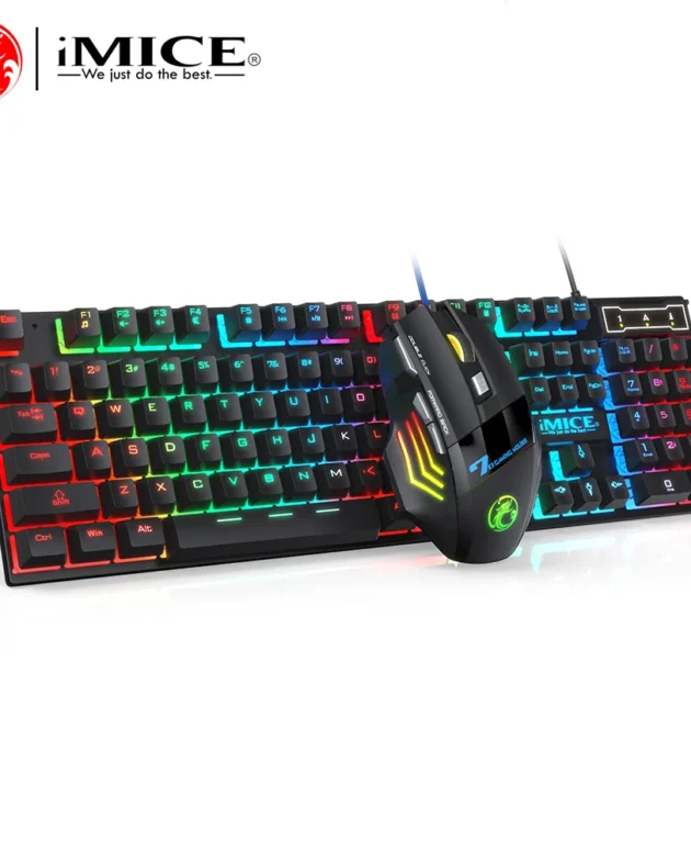 RGB Backlit Wired Ergonomics Design Keyboard Set,Waterproof Luminous Gaming Keyboard And Mouse Combo,PC Accessories For Gaming