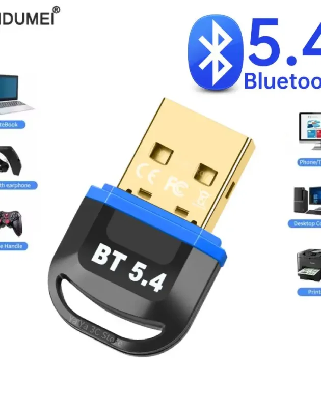 USB Bluetooth 5.4 Adapter Transmitter Receiver Bluetooth Audio Bluetooth Dongle Wireless USB Adapter for Computer PC Laptop