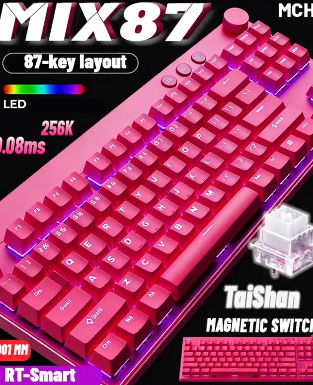 MCHOSE MIX87 Wired Gaming Keyboard Magnetic Swtich Keyboard 8K+256K Esport 0.08ms Low Latency E-Sports Custom Gamer Accessories