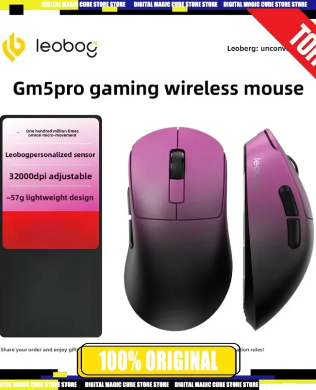 LEOBOG GM5 SE/Pro Bluetooth Wireless Gaming Mouse Tri-mode 2.4G Lightweight Esports Mice 500mAh Low Latency Gamer Pc Accessories