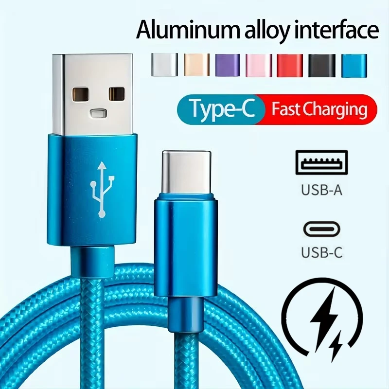 USB Type C Fast Charging Cable For Samsung Xiaomi Redmi POCO Honor OnePlus Quick Charge Braided Data Cables For iPhone 17 16 15 - Image 2
