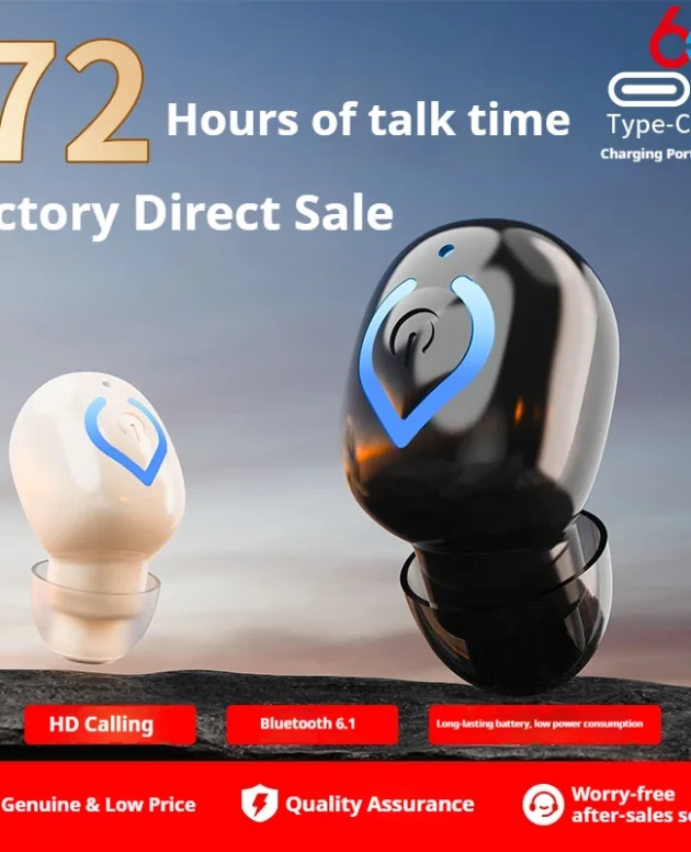 Mini Bluetooth Headset Headphone With Microphone TWS Wireless Earphone Music Earpiece For Cellphones In-Ear HD HiFi Stereo Lady