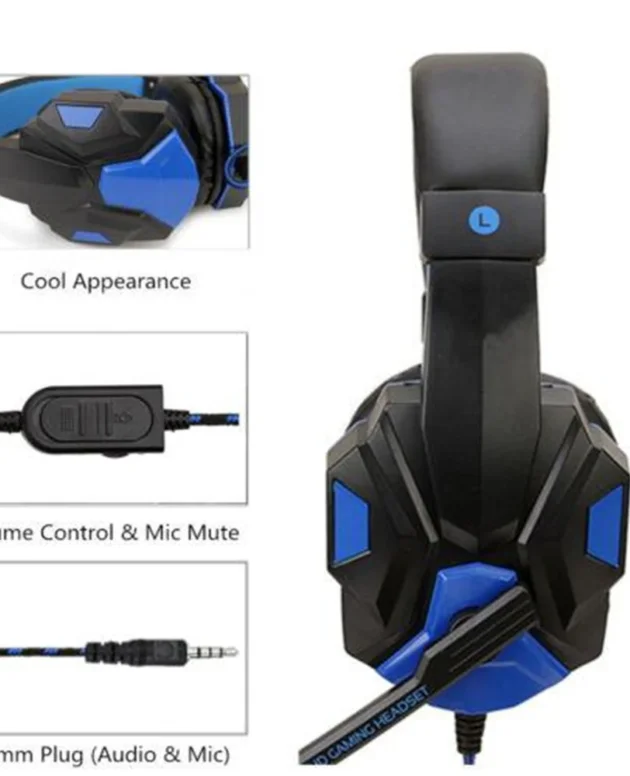 3.5mm Wired Gaming Headphones With Microphone 120° Adjustable PC Bass Stereo Gamer Headset For PS4 PS5 Xbox Smartphone Laptop