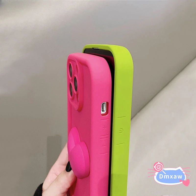 For Honor 90 80 GT 70 60 50 Pro Plus SE Phone Case 3D Stereo Love Heart Cute Matte Rose Red Green Simple Cover - Image 5