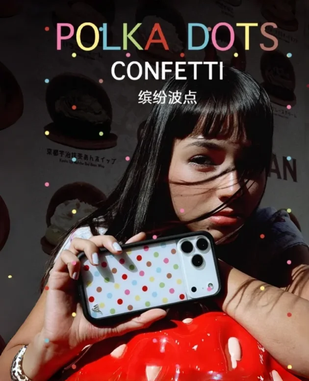 Wildflower POLKA DOTS CONFETTI Phone Case for iPhone 17ProMax 12 13 14 15 16 17 Pro Max Plus Air Wave point shockproof Cover