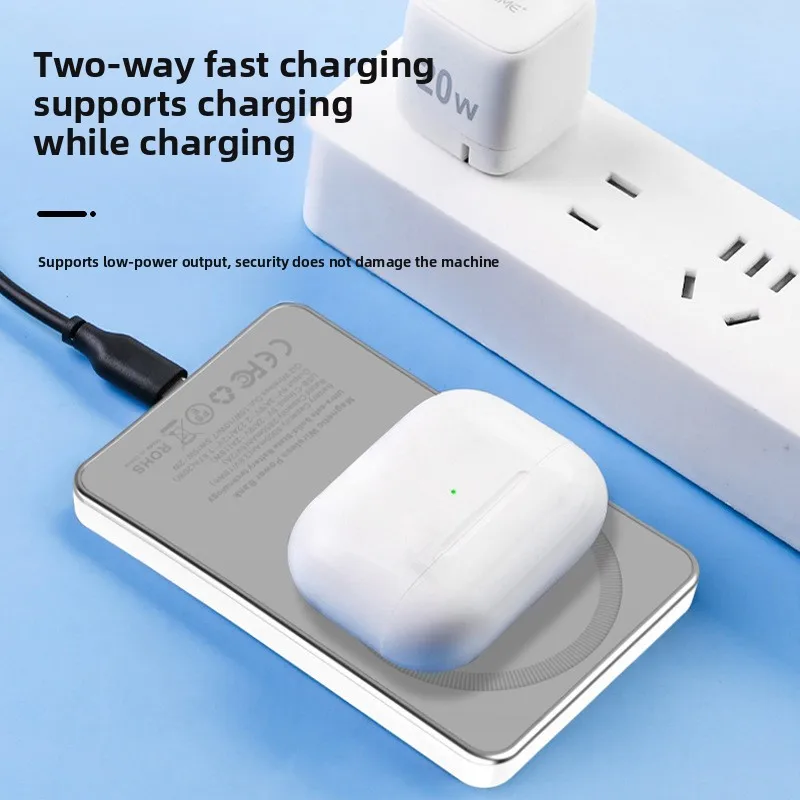 Qi2 4th new solid-state battery magnetic suction Wireless power bank 5000mAh Fast charging Power bank for iPhone watch airpods - Image 4